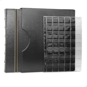 Álbum de Luxo Preto Gigante 30 Folhas de 42 Bolsos 28x21