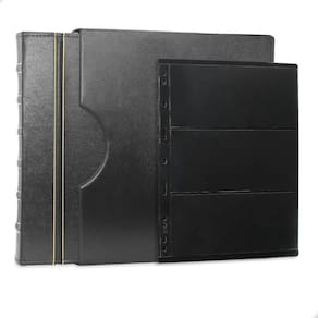 Álbum de Luxo Preto Gigante 20 fls Selos 3 Espaços 28x21