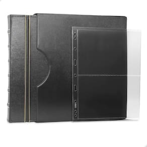 Álbum de Luxo Preto Gigante 50 fls Cédulas 2 Espaços 28x21