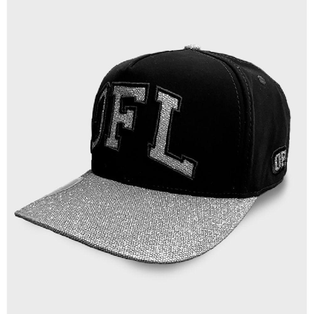Boné OFL Nobuck Preto com Glitter Prata