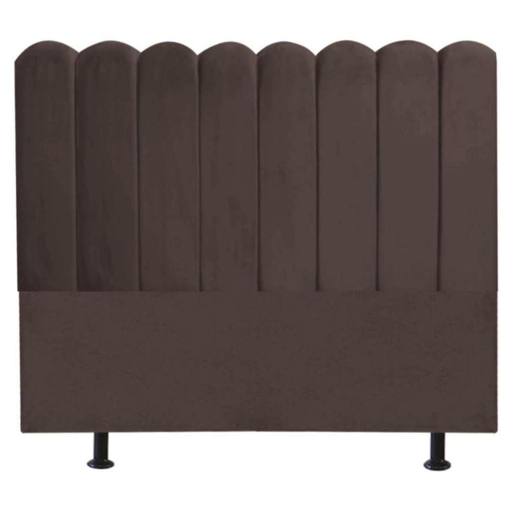 Cabeceira Nuvem Cama Box Queen 160 cm Alanis Suede Marrom