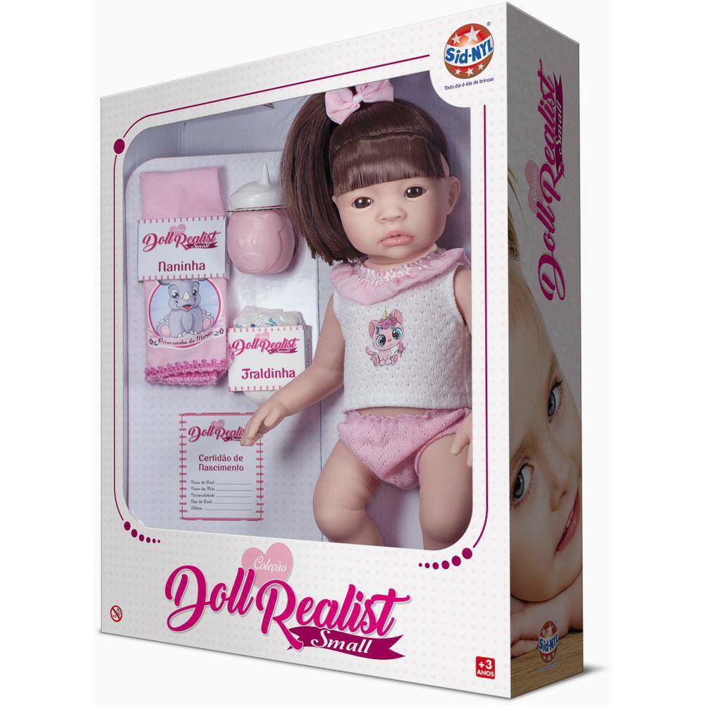 Boneca Com Tiarinha Dolls Collection Reborn Roupa Pink - SuperToys