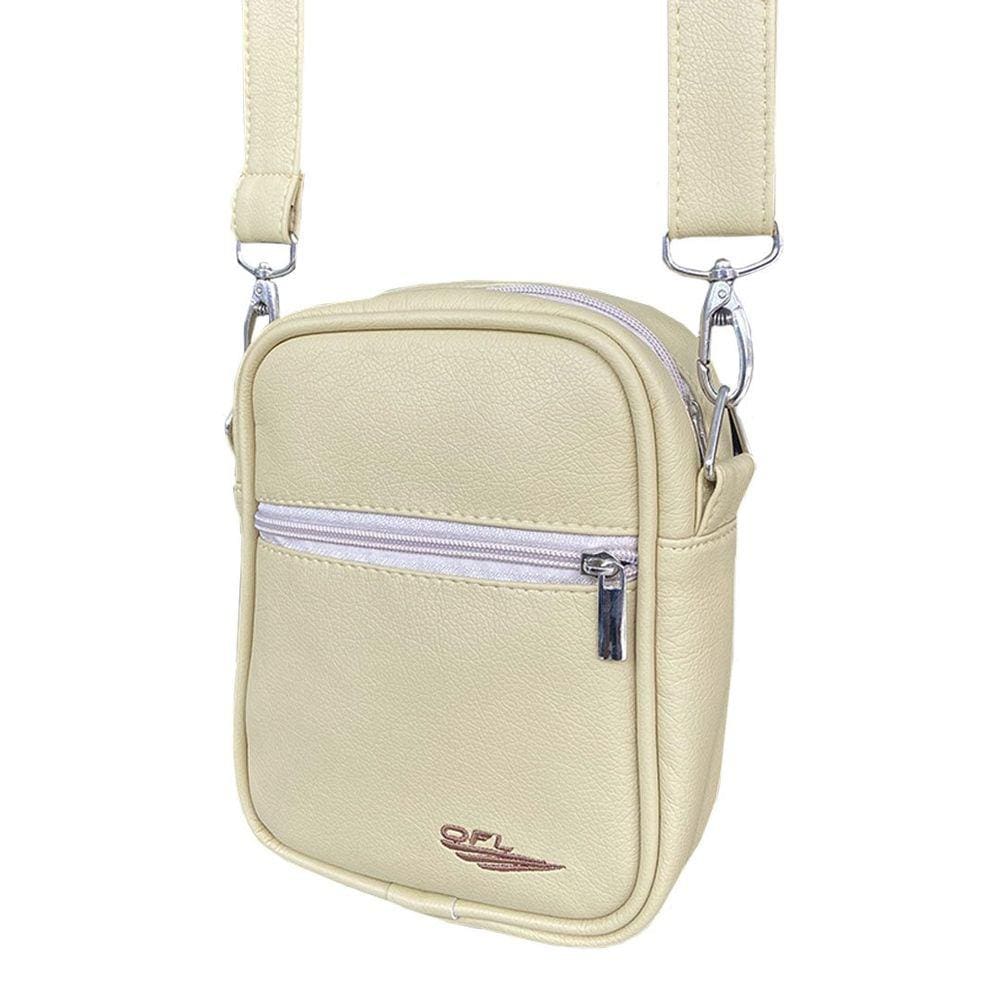 Shoulder Bag OFL Couro Embroidery Bege