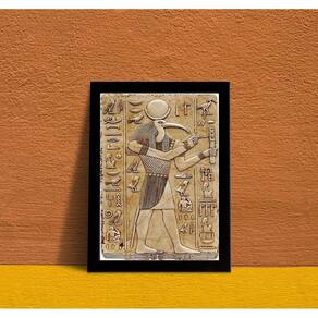 Quadro Decorativo Deus Egípcio Thoth 33x24cm - Com Vidro