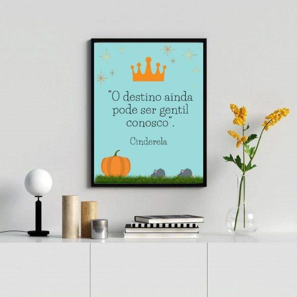 Quadro Destino Gentil 24x18cm Moldura Preta