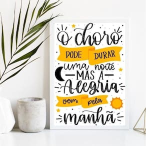 Quadro Evangélico Choro Noturno 33x24cm Vidro Moldura Branca