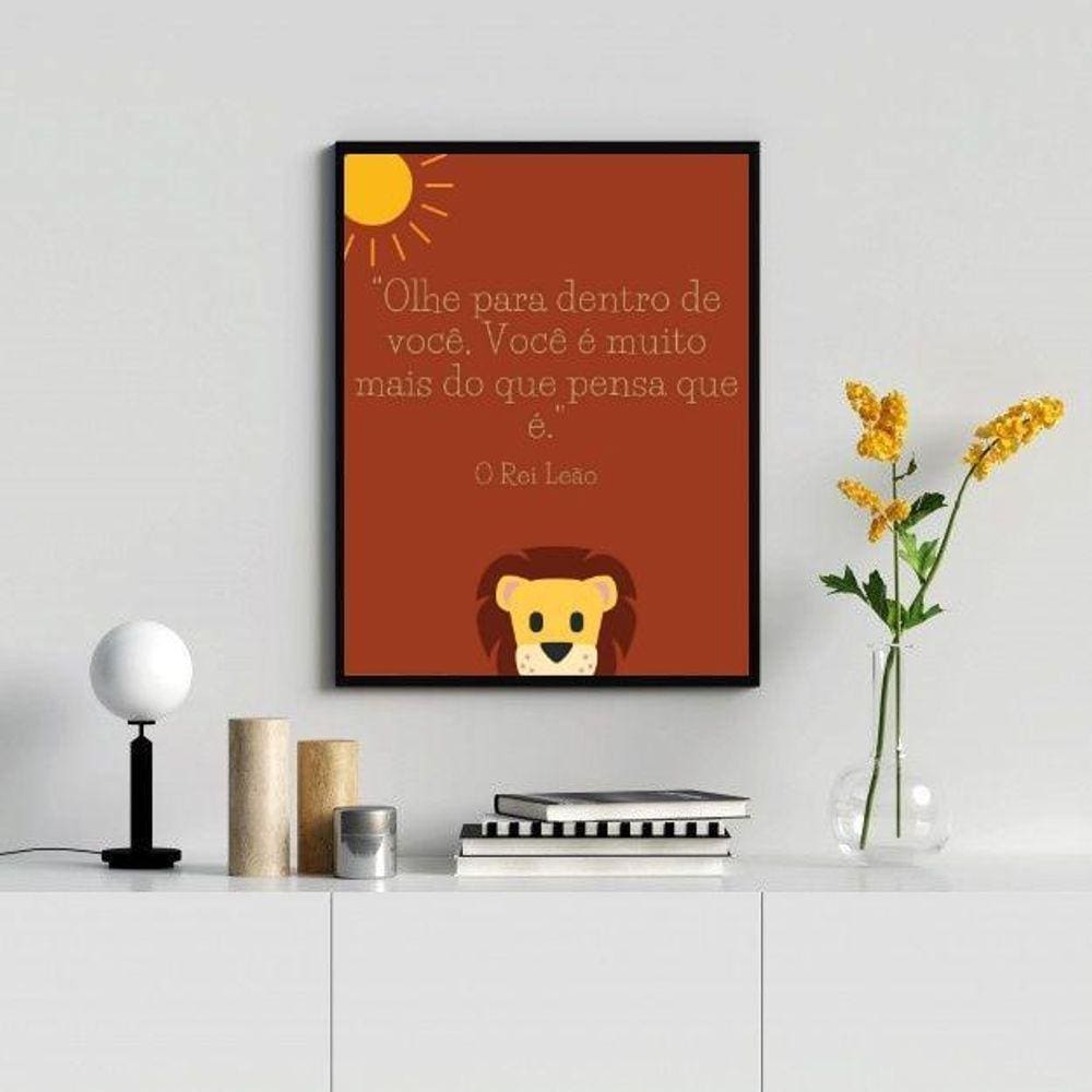 Quadro Decorativo 33x24cm - Vidro e Moldura Branca