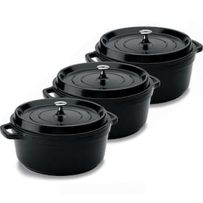 Conjunto Caçarola Hercules Cerâmica Preto 6,8L x3