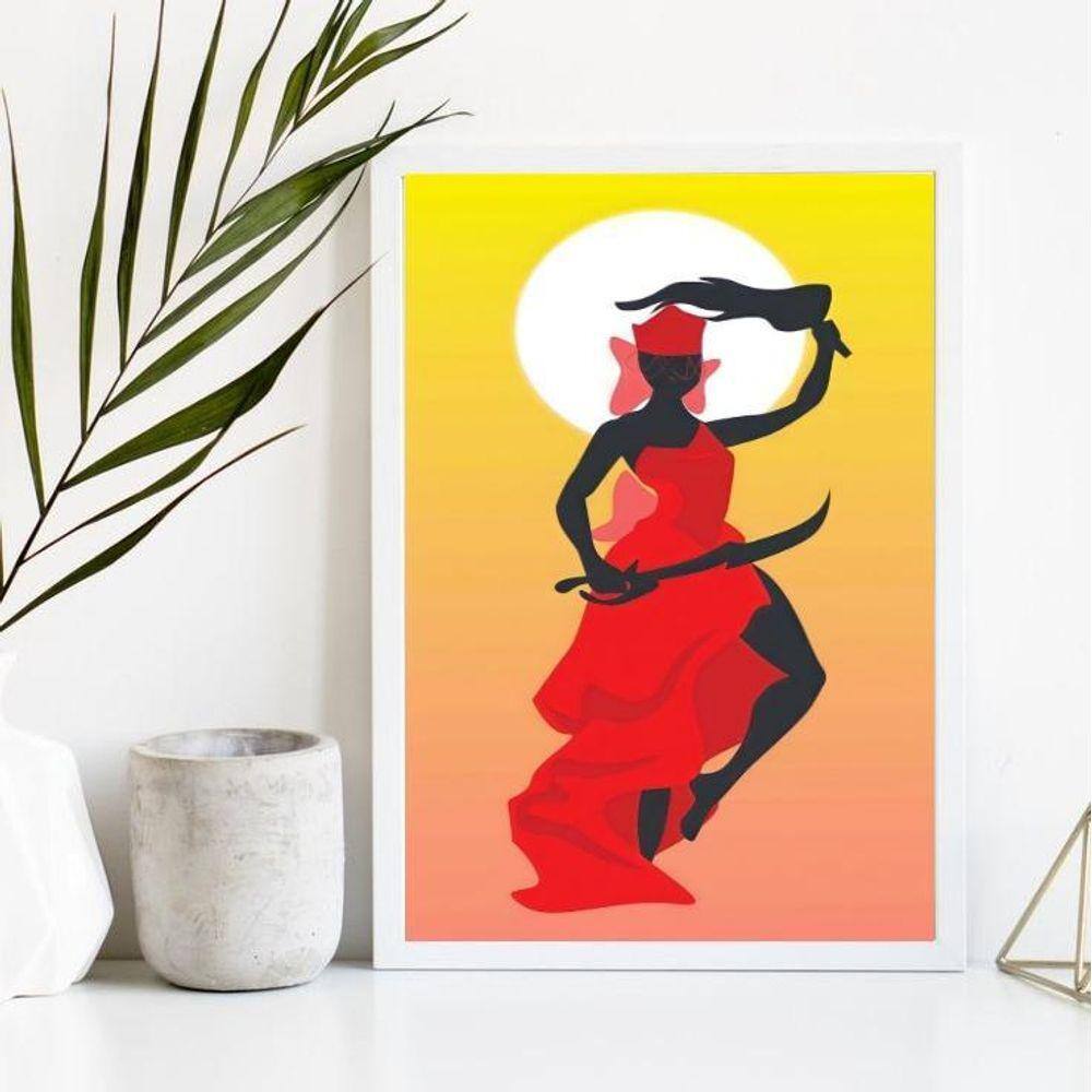 Quadro Orixá Iansã - Candomblé 33x24cm - Vidro e Moldura