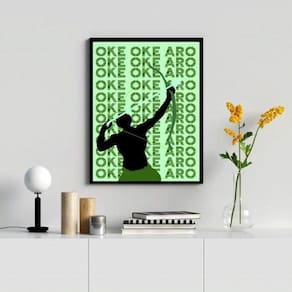 Quadro Decorativo Oxóssi Ake 33x24cm Madeira Branca