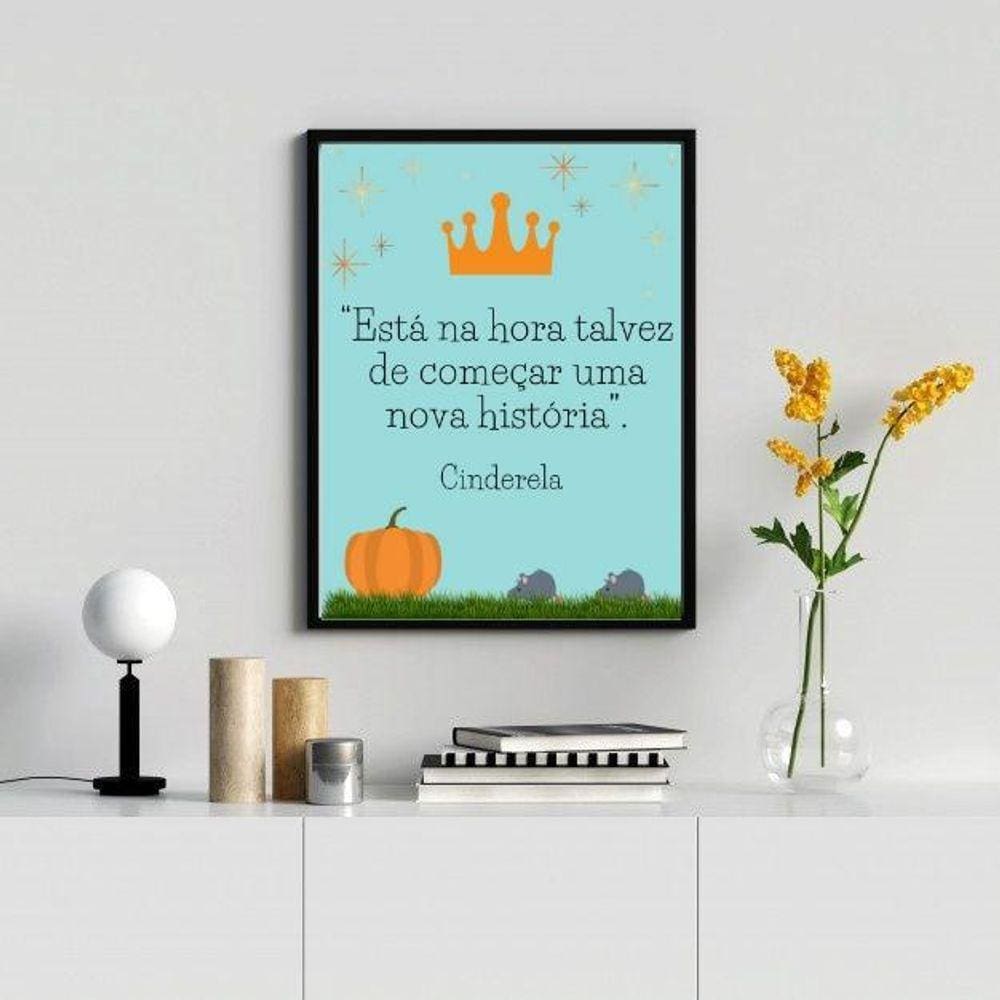 Quadro Decorativo 24x18cm Moldura Madeira Branca