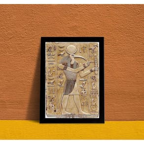 Quadro Deus Egípcio Thoth 24x18cm Moldura Preta