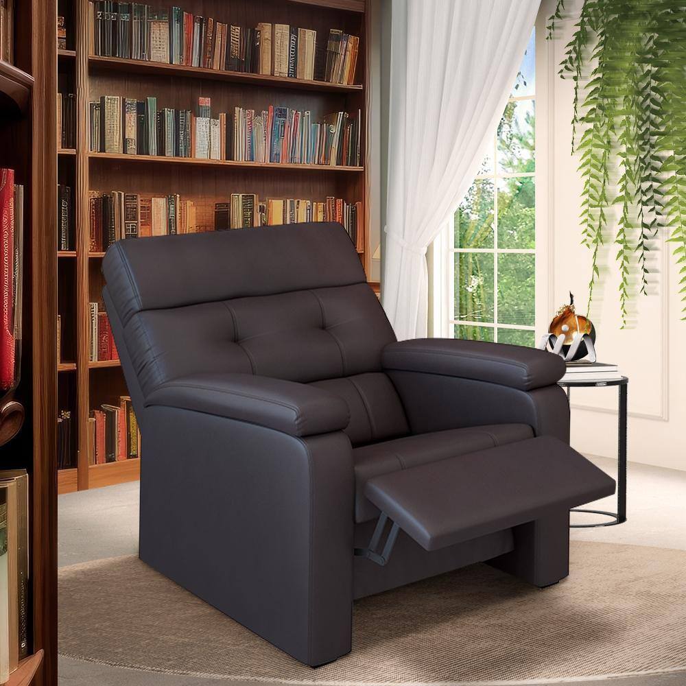 Poltrona Para Leitura Reclinável Cacau Corino Kyros Shop Jm - Marrom