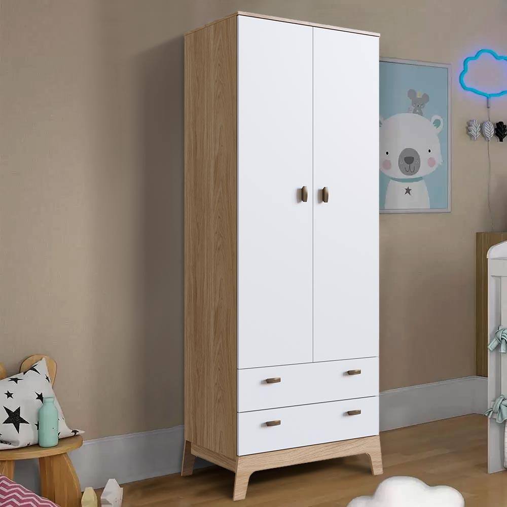 Guarda Roupa Juvenil 2 Portas Itapuã Com Branco Poeti Shop Jm - Branco