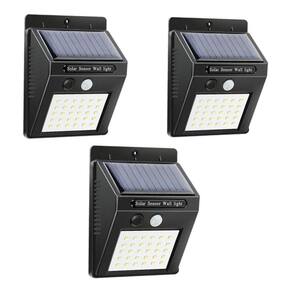 Luminária Sensor de Movimento Solar 30 LEDs - Branco Frio