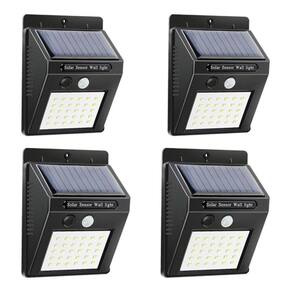 Luminária Sensor de Movimento Solar - 30 LEDs - Branco Frio