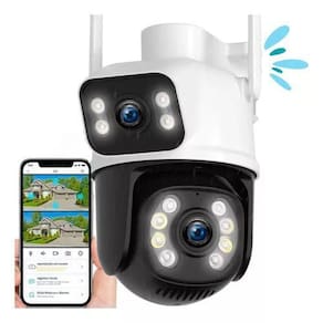 Câmera WiFi PTZ 4MP Rastreamento 5G - Abuntu Fixa + Móvel