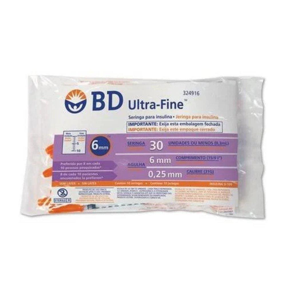 Seringa Descartavel Bd 03Ml Ultra Fina Ac 324916 Com 10 Un