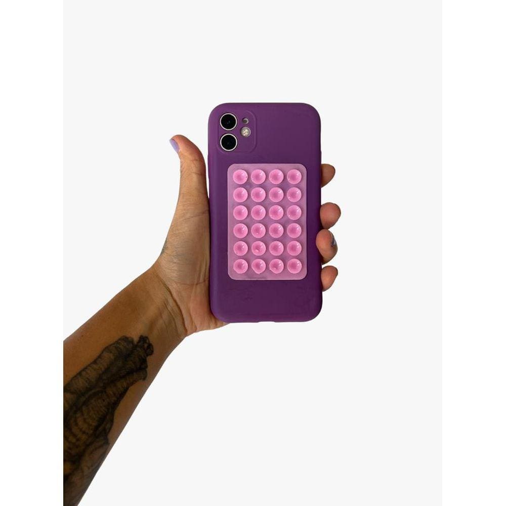 Suporte de Silicone com Ventosas para Celular - ROSA