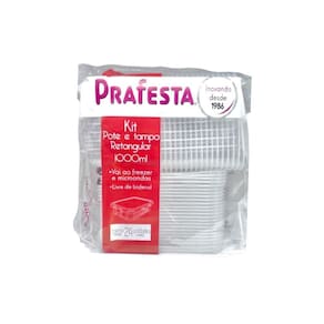 Pote Retangular 1000ml - Embanet | Armazenamento Alimentos