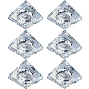 Spot Cristal Transparente com Luz Direcional - Kit 06 Spots