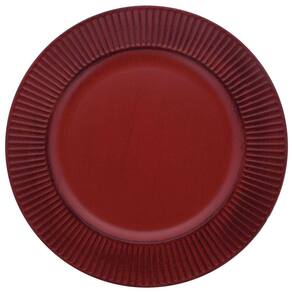 Sousplat Listras Vermelho - Diâmetro 33cm - 375g