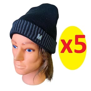 Touca De Frio Gorro Inverno Preta - 5 Unidades