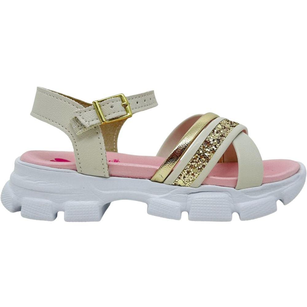 Sandália Infantil Menina Casual Dia a Dia Tira com Brilho Soft Light Molekinha 2713.113