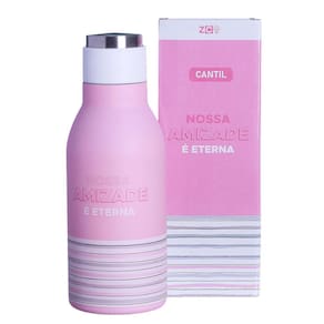 Garrafa Térmica Nossa Amizade É Eterna 6 Horas Parede Dupla Metal 400ML