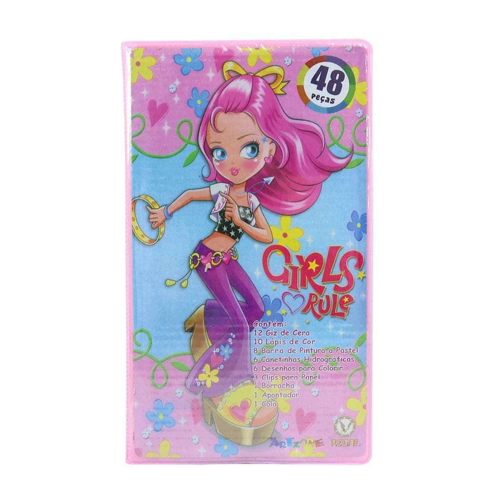 Estojo Maleta Escolar Com 48 Peças Inmetro