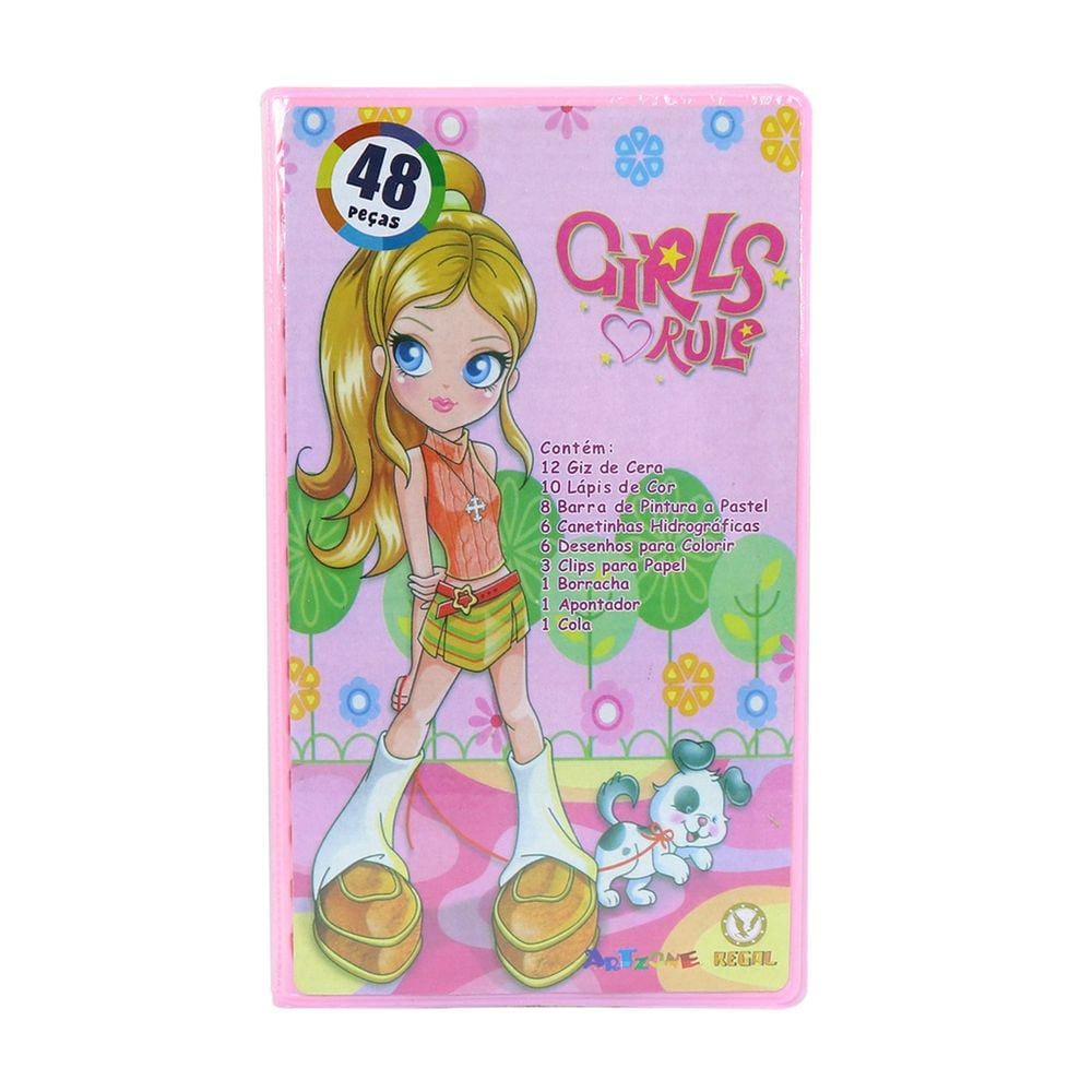 Estojo Maleta Escolar Com 48 Peças Inmetro