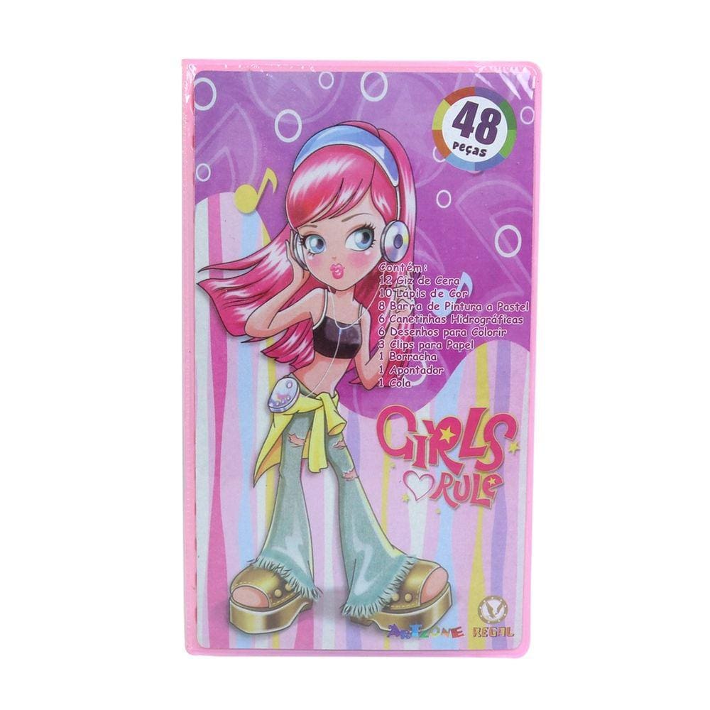 Estojo Maleta Escolar Com 48 Peças Inmetro