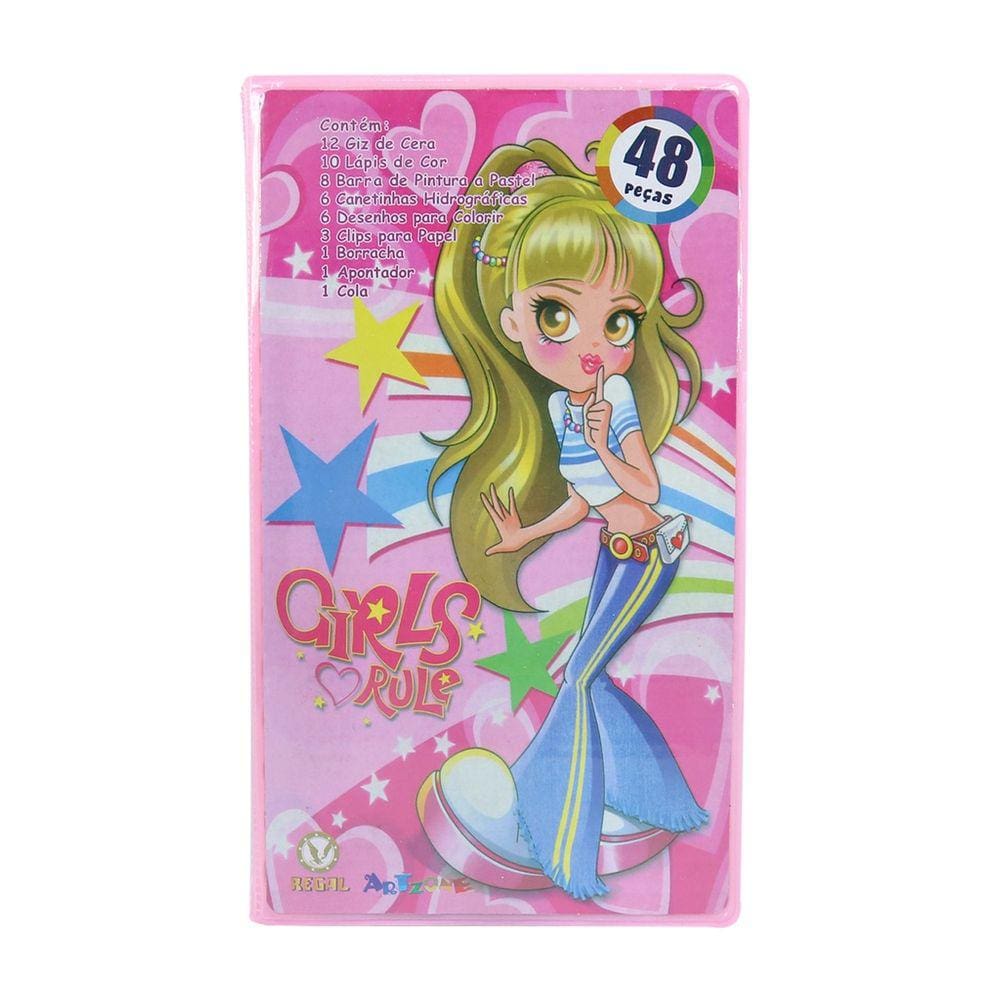 Estojo Maleta Escolar Com 48 Peças Inmetro