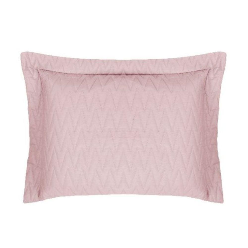 Porta Travesseiro Cetim 300 fios Zig Zag - Rosé Naturalle