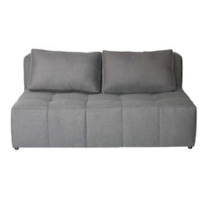 sofá 2 lugares modular soho linho cinza