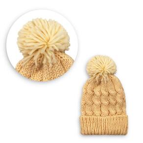 Touca Inverno com Pompom Bege - Conforto e Estilo