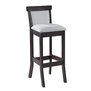 Banqueta Alta Estofada Mônaco 36 x 100 Cm Madeira Maciça Linho Bege Cru L71