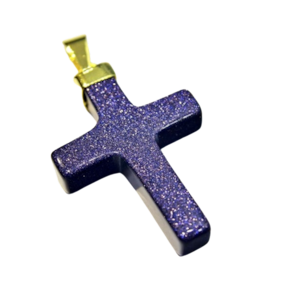 Colar Crucifixo Pedra Estrela Montagem Envolto Dourado