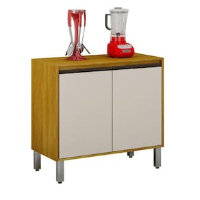 Balcão Para Cozinha 2 Portas Eduarda CHF Cinamomo/Off White