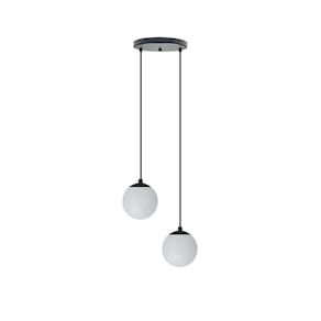 Pendente Preto Globo Duplo 20cmx1,50m - Bivolt