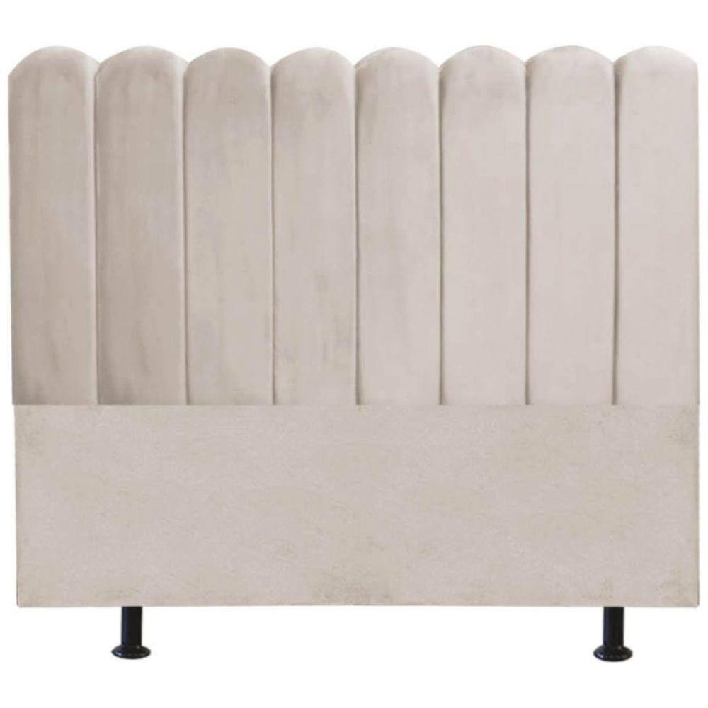 Cabeceira Nuvem Cama Box King 195 cm Alanis Suede Bege