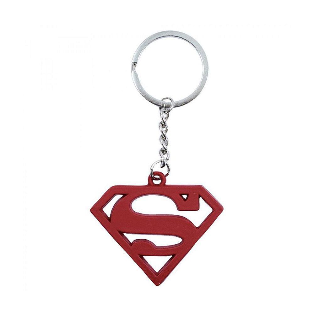 Chaveiro Metal Revestido Silicone Vermelho Superman: DC Comics