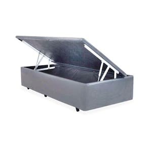 Box Baú Solteiro Sintético Cinza - 39x78x188