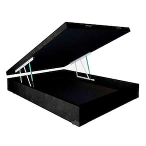 Base Box Baú Casal Sintético Preto - 39x138x188