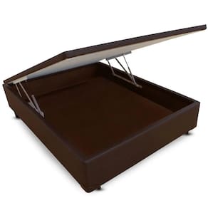 Base Box Baú Casal marrom 39x138x188cm Sintético
