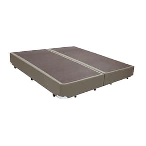 Base Box Casal Bipartido Sintético Bege - 30x138x188