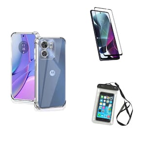 Kit Capa a Prova D`água Motorola Moto G14 + Capa + Película De Vidro 3D