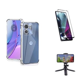 Kit Tripé Tripod 360 graus para Morotola Moto G14 + Capa + Pelicula De Vidro
