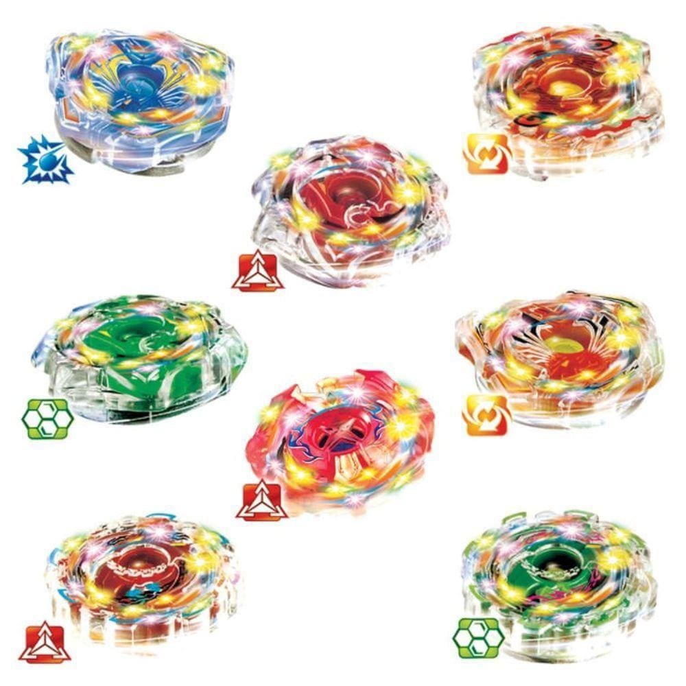 Pião De Batalha C- Lançador Zip Zap C- Luz - Dm Toys