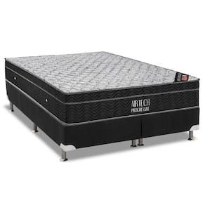 Cama Box King: Colchão Molas Bonnel Ortobom Nanolastic Airtech Progressive + Base CRC Suede Black(193x203)